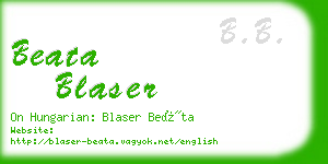 beata blaser business card